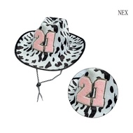 NEX Cow Print Cowgirl Hat 21 Hat Birthday 21 Birthday Hat Cow Print Cowboy Hat
