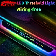 Lexus Car LED Dynamic Flow Light Threshold Plate 7 Colour Colorful Door Sill Protection Strip USB Power No Wiring For Lexus F Soprt Is250 CT200h ES250 GS250 IS250 LX570 LX450 NX200
