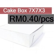 [100pcs] 7"x7"x3" (B1) 7x7x3 White Box for Cake Box Kotak Kek Talam Box - 100pcs