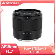 Viltrox 15mm F1.7 Auto Focus APS-C Lens for Fuji X-T4 XF X-T30ii X-Pro3 Sony E Nikon Z Z30 Z50 Mirro