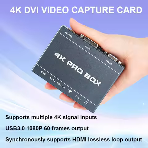 Professional 4K PRO BOX DVI HDMI VGA To USB3.0 Capture Card with HDMI Loop Out HD Video Capture Devi