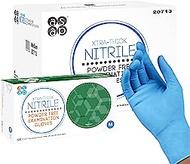 ASAP Blue Nitrile Powder Free Exam Gloves, Disposable, 4 mil
