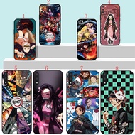 OPPO A18 A38 A58 A74 A78 A98 A79 A91 F15 N6 Cute Demon Slayer Soft black phone case
