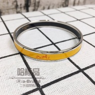 [HERMES] Second-Hand Product < HERMES Classic Yellow Silver Thin Version Carriage LOGO Enamel Bracel