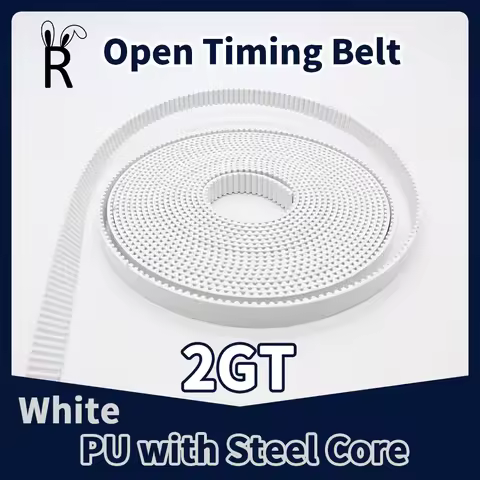 Polyurethane Steel PU GT2 Open Timing Belt 2GT Synchronous Belt Width 5/6/10/15mm PU with Steel Core