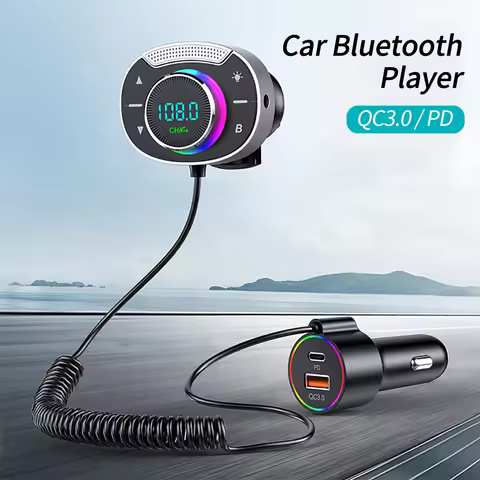 T86 Car Bluetooth FM transmitter MP3 Player Voltage Detection Zhitong QC3.0 PD30W Fast Charger Hands