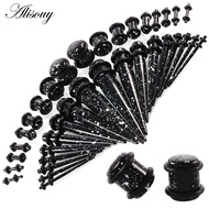 Alisouy 36pcs Ear Tunnels Pierces Gauges Mix Size 14G-00G full sets Stain Spot Speckle Acrylic Ear E