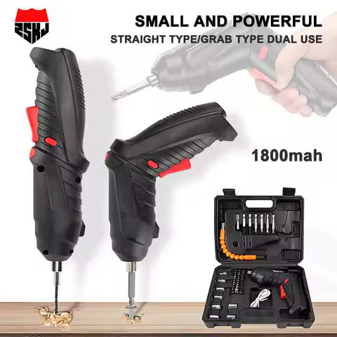 47PCS 3.6v Cordless Screwdriver Set with Rechargeable Lithium Battery Household Electric Drill Tool 
