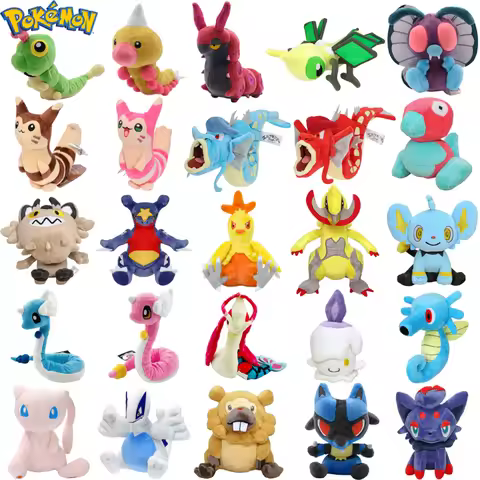 Pokemon Fit Milotic Lucario Lugia Meowth Garchomp Haxorus Plush Toys Combusken Vibrava Shinx Horsea 
