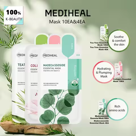 Mediheal Essential Mask 10EA & 4EA,Thin Tencel Mask Sheet,Multi-Solution Renewal Mask,Emergency Care