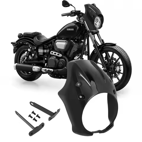 Motorcycle Bright Black Front Mask Headlight Fairing Cover For Yamaha XVS 950 SPEC BOLT 950 2013-202