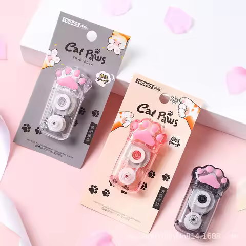 Cat Paw Correction Tape Pink Transparent Black Viral Cat Paw Eraser Tape Cute Cartoon Student Girly 