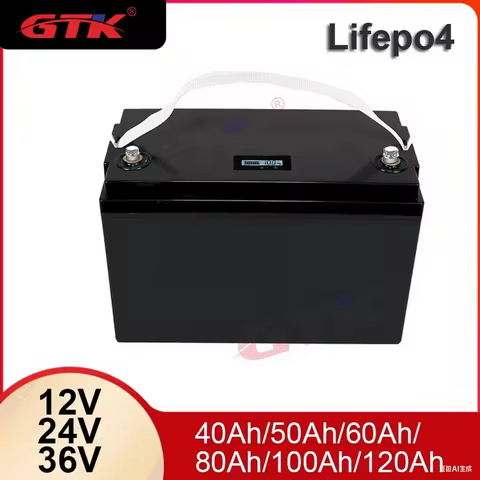 GTK Lifepo4 Battery 12V 24V 36V 40Ah 50Ah 60Ah 80Ah 100Ah With Bms For Solar Rv Motorhome Boat