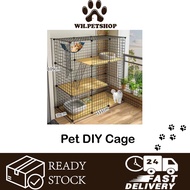 DIY Pet Cage Panel Fence Cats Rabbits Cats Iron Metal Grids Storage Rack Sangkar Kucing