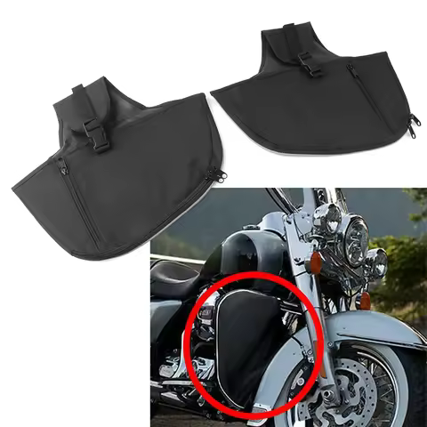 1Pair Motorcycle Soft Engine Guard Lowers Chaps Leg Warmer Cover Bag Replacement For Harley Davidson