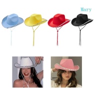 Mary Cowgirl Hat for Brides Elegant JazzHat Bride Cowboy Hat Women Party Accessories