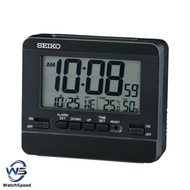 Seiko QHL086KL QHL086K QHL086 Black Alarm Snooze Light Thermometer Hygrometer Standing Digital Clock