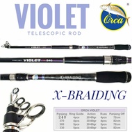 Joran Pancing Surf Orca Violet 240 270 300 330 Bahan Carbon Ringan Joran Muara Laut Sungai Bisa COD