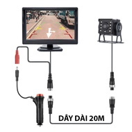 Bộ cam lùi xe tải AHD màn hình taplo 5 inch nhìn đêm rõ nét lắp đặt đơn giản