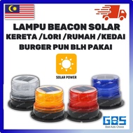 GBS CAR LED LAMP SOLAR ENERGY BEACON LIGHT LED WARNING LIGHT LED YELLOW 12V-24V LAMPU BEACON WARNING