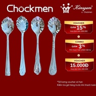 KINSGEM Flower Cake Spoon By CHOCKMEN High Quality 304 Stainless Steel Flower Shaped Spoon Tea Spoon