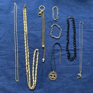 Liquidation of Japanese selection pass 2nd gold metal alloy necklace Streetwear retro hiphop Y2K war