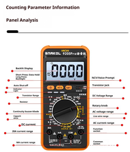 One Set FNIRSI DMT-99 High Precision Digital Multimeter, 2.4 Inch HD Display 2000 Counts Professiona