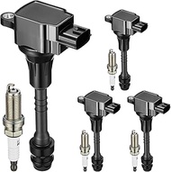 Set of 4 UF351 Ignition Coil Pack and 4505 spark plugs Compatible with 2002 2003 2004 2005 2006 Niss