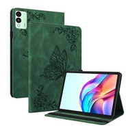 全城熱賣 - 適用於Tecno Megapad 11 壓印蝴蝶花平板皮套（綠色）