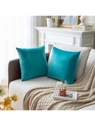 1入組無填充物素色靠墊套，現代化纖裝飾抱枕套，適用於客廳，家居裝飾