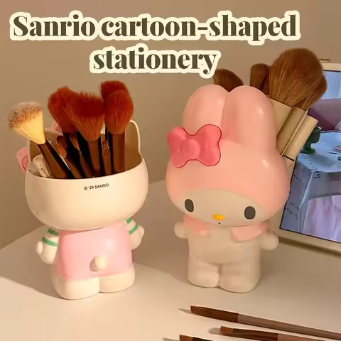 Lovely Sanrio Melody Decompression Hello Kitty Makeup Brushes Stationery Storage Boxes Creative Deco