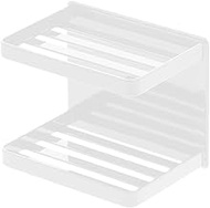 Yamazaki 3809 Magnetic Bathroom Soap Tray, 2 Tiers, White, Approx. W 4.7 x D 3.3 x H 3.9 inches (12 