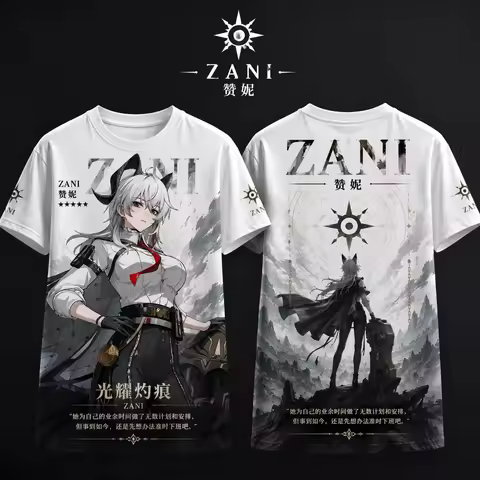 Wuthering Waves Cartethyia&JINHSI&SHOREKEEPER&&CHANGLI&ZANI Full-Print T-Shirt, Soft Breathable Ligh