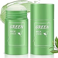 Pack of 2 Green Mask Clay Stick, Green Tea Mask, Deep Cleansing Smearing Mask, Moisturising Nourishing Skin, for Blackhead Remover and Skin Care