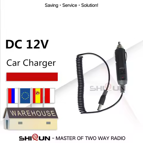 DC12V Car Charger Cable for BaoFeng UV-9R Pro UV-5R UV-82 UV-68 Mate Max V2 Radio Accessories DR-180
