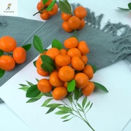FULUPUGANG ผลไม้ปลอม1ชิ้น,เครื่องประดับบ้าน3-6สาขาพร้อมผลไม้และใบไม้ส้มปลอมผลไม้เทียมตกแต่งงานปาร์ตี้โมเดลส้มเขียวหวาน