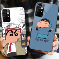 crayon shin chan 06 Glass Phone Case For POCO F3 F4 F5 M3 M4 M5 M6 4G X3 X4 GT NFC X5 X6 PRO 5G