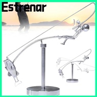 ESTRENAR Kinetic Fishing Sculpture, Handmade Metal The Fisherman Balancing Sculpture, Creative Gift 