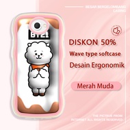 Jinouwe Samsung S8 S9 S10 S20 Plus Ultra FE S21 S22 5G Phone Case BT21 Baby BTS RJ 3D Colorful Wave 