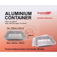 (5pack)4602  Star Product Aluminium Foil Tray With Lid 3700ml Medium Catering Tray Rectangle Contain