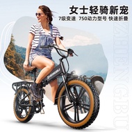 WK-6Zhengbu20Inch Electric Bicycle New National Standard Fat Tire Scooter Folding Bicycle Super Light Retro Variable Spe
