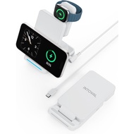 Stesen Pengecasan Tanpa Wayar, Intoval 3-in-1 Stand Lipat untuk iPhone 16 Pro/16/15 Pro/15/14 Pro/14