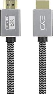 6ft Ultra HD 8K High Speed Upto 48Gbps HDMI Cable, 8K@60Hz, 4K@120Hz, Dynamic HDR, Aluminum Shell Braided 6 Feet Cord, 4K, 2K, 1080P, 3D, for MacBook, UHD TV, Laptop, Monitor, Gaming Consoles &amp; More