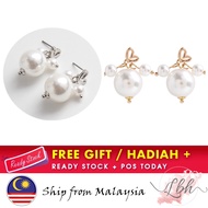 [LBH] Simple Temperament Heart Pattern & Pearls Earrings 2.3cm - ER332
