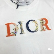 Trendy Brand New Style_DIOR Gradient Letter Embroidery CD Small Flower Short-sleeved T-shirt For Men And Women Large Siz