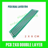 Double Layer Through Hole PCB 2X8 cm FR4 Prototype Double Sided
