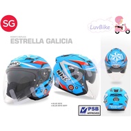 PSB Approved NHK GT Estrella Galicia Open Face Motorcycle Helmet With Double Visor