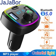 【Exclusive Limited Edition】 Jajabor Car Bluetooth 5.0 Mp3 Player Audio Pd 18w Qc3.0 Usb Fast Charging Handsfree Car Kit Fm Modulator