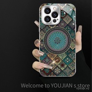Totem Blue Lotus Apple 17 Phone Case iphone16 Famous Ethnic Style 15 Electroplating Sheepskin Case S