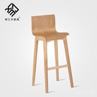 Comfortable Solid Wood High Stool Cash Register Bar Chair Solid Wood Creative Casual Simple Bar Bar 